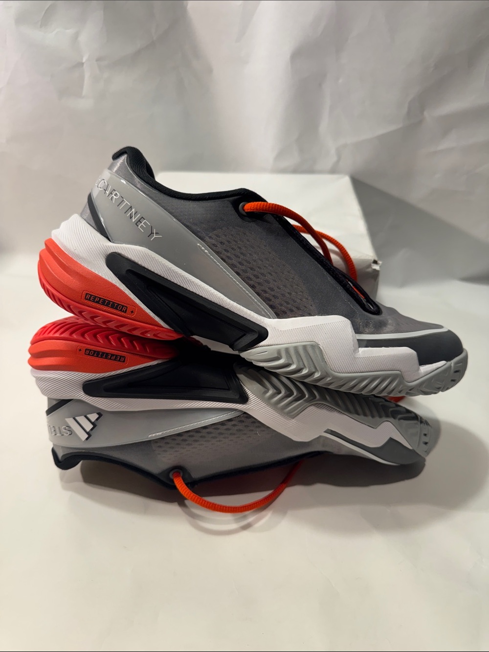 Adidas Stella McCartney Barricade Tennis Shoes Women’s 7 Gray Orange